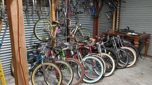 Colorful cruiser collection inside the shop