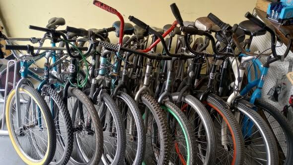 A packed row of cruisers waiting for new owners